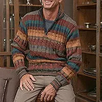 Mens 100% alpaca sweater, Voyager