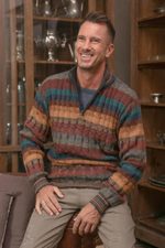 Men's 100% alpaca sweater, 'Voyager' - Peruvian 100% Alpaca Men's Zip-Turtleneck Knit Sweater