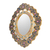 Mirror, 'Golden Garden' - Unique Floral Wood Reverse Painted Art Glass Wall Mirror  (image 2c) thumbail