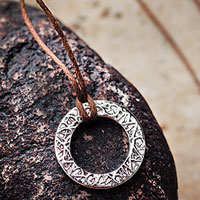 Sterling silver pendant necklace, 'Exalted Glow' - Handmade Andean Sterling Silver Pendant Necklace