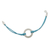 Sterling silver cord bracelet, 'Blue Charm' - Andean Sterling Silver Blue Cord Artisan Crafted Bracelet (image 2b) thumbail