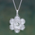 Sterling silver flower necklace, 'Filigree Jasmine' - Sterling Filigree Artisan Crafted Peruvian Flower Necklace (image 2) thumbail