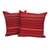 Alpaca blend cushion covers, 'Peruvian Cherry' (pair) - Red Alpaca Blend Hand Woven Cushion Cover Pair (image 2a) thumbail