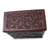 Cedar and leather jewelry box, 'Floral Delight' - Andean Hand Tooled Leather Lock and Key Jewelry Box (image 2c) thumbail