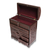 Cedar and leather Jewellery box, 'Floral Treasure Chest' - Leather Lock and Key Andean Hand Tooled Jewellery Box Chest