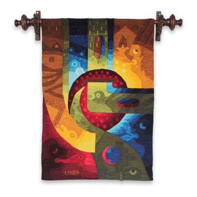 Handwoven Alpaca Blend Surreal Tapestry from Peru