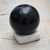 Onyx sphere, 'Dark Night' - Andean Onyx Artisan Crafted Stone Sculpture and Stand (image 2) thumbail