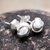 Sterling silver button earrings, 'Love Me Knot' - Andean Hand Made Sterling Silver Button Earrings