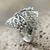 Sterling silver cocktail ring, 'Morgana' - Leaf Shaped Sterling Silver Artisan Crafted Cocktail Ring thumbail