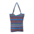 Wool tote bag, 'Multicolor Feast' - Hand Woven Striped Tote Bag with Three Inner Pockets