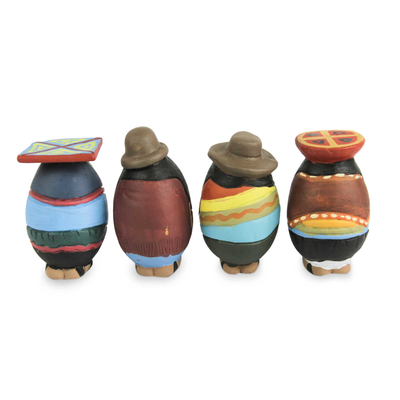 Ceramic figurines, 'Women of the Andes' (set of 4) - Hand Crafted Ceramic Figurines in Peruvian Regional Attire