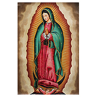 Colorful Peruvian Replica Painting of Our Lady of Guadalupe - Our Lady ...