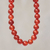Carnelian beaded necklace, 'Passionate Glow' - Handmade Beaded Carnelian Long Necklace from Peru (image 2) thumbail
