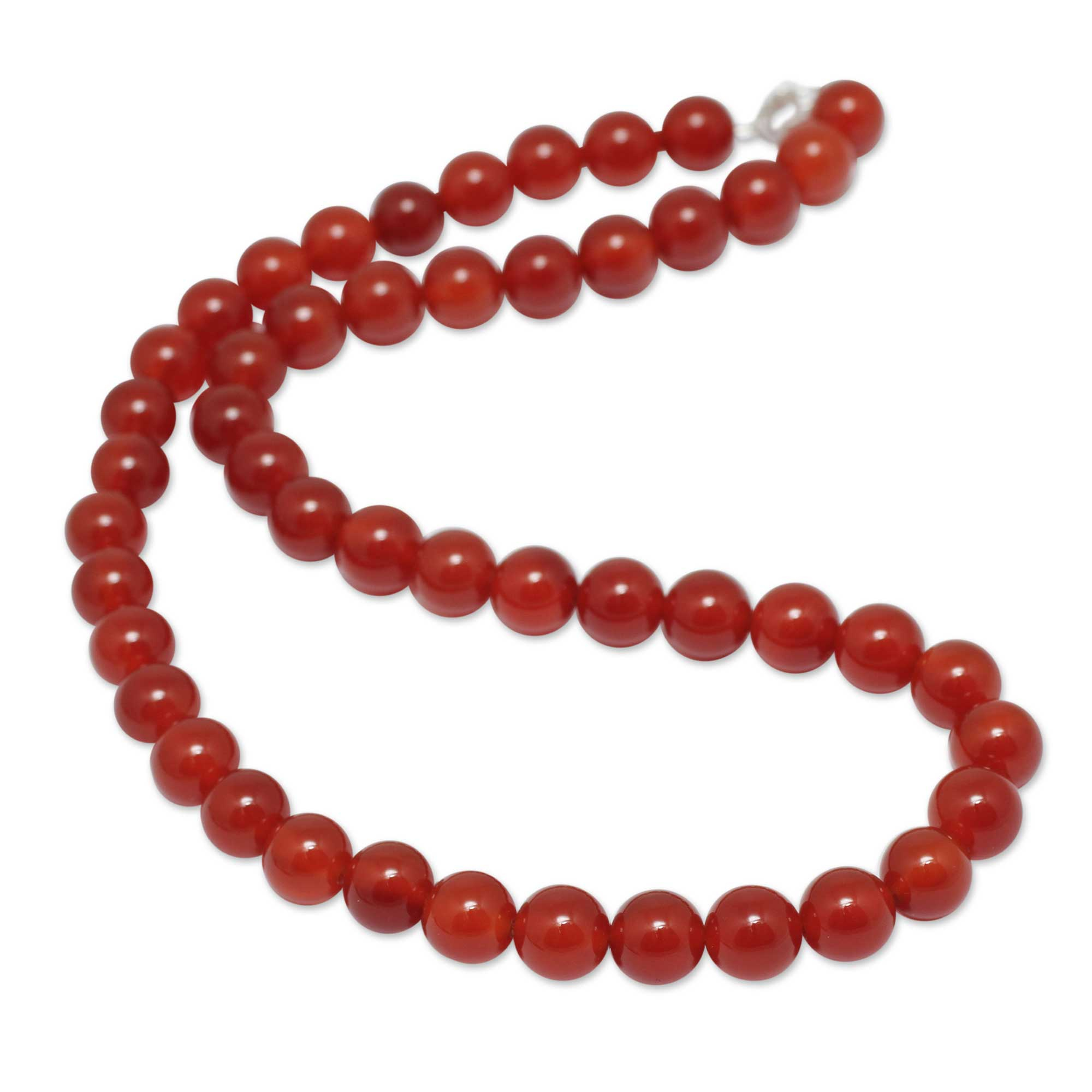 Handmade Beaded Carnelian Long Necklace from Peru - Passionate Glow ...