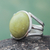 Serpentine cocktail ring, 'Early Grass' - Andean Artisan Crafted Silver and Serpentine Cocktail Ring thumbail
