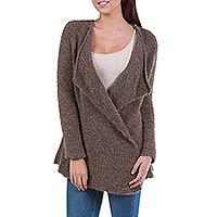 Featured review for Alpaca cardigan, Chocolate Boucle