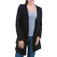 Featured review for Alpaca cardigan, Ebony Boucle