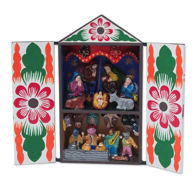 Handcrafted Christmas Retablo Diorama Nativity Scene