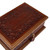 Mohena wood and leather jewelry box, 'Spanish Heritage' - Peruvian Colonial Hand Tooled Brown Leather Jewelry Box (image 2e) thumbail