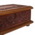 Mohena wood and leather jewelry box, 'Spanish Heritage' - Peruvian Colonial Hand Tooled Brown Leather Jewelry Box (image 2f) thumbail