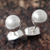 Sterling silver stud earrings, 'Polished Sphere' - Sterling Silver Stud Earrings from the Andes (image 2) thumbail