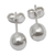 Sterling silver stud earrings, 'Polished Sphere' - Minimalist Silver 950 Stud Earrings from the Andes (image 2b) thumbail