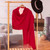 Alpaca blend shawl, 'Crimson Sparkle' - Handwoven Red Baby Alpaca Blend and Pima Cotton Shawl