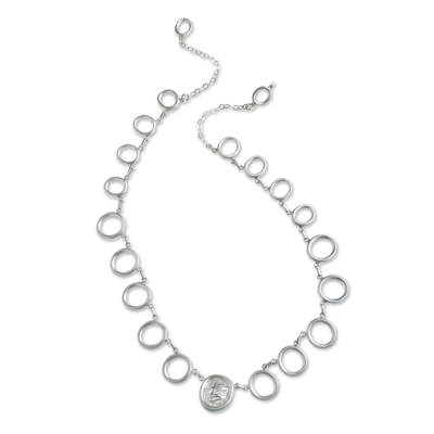 Sterling silver link necklace, 'Play of Light' - Peruvian Silver Handcrafted Link Necklace