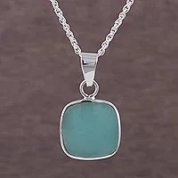 Opal pendant necklace, 'Window' - Handcrafted Andean Sterling Silver Necklace with Opal