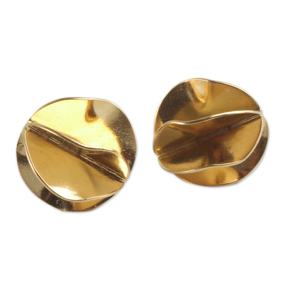 UNICEF Market | Gold Vermeil Artisan Crafted Andean Button Earrings ...