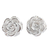 Sterling silver button earrings, 'Precious Gardenia' - Handcrafted Sterling Silver Flower Earrings from Peru thumbail