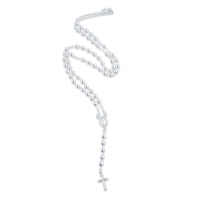 Sterling silver rosary, 'Season of Prayer' - Artisan Crafted Sterling Silver Rosary