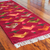 Wollteppich, (2x5) - Peruanischer handgewebter Teppich aus roter Wolle mit Vögeln (2x5)