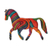 Skulptur aus Zedernholz und Mahagoni - Farbenfrohe, handgefertigte peruanische Pferdeskulptur