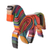 Escultura de cedro y caoba - Colorida escultura artesanal de caballo peruano