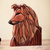 Cedar and mahogany wood statuette, 'Collie Dog' - Dog Statuette Artisan Crafted of Cedar and Mahogany