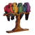 Cedar and mahogany wood sculpture, 'Rainbow Macaws' - Multi Color Birds on Tree Sculpture in Mahogany and Cedar (image 2a) thumbail
