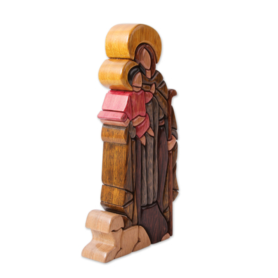 estatuilla de madera - Estatuilla de Madera Arte Religioso Elaborada a Mano en Perú