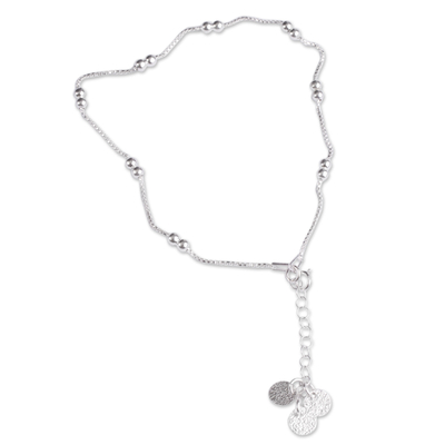 Sterling silver anklet, 'Equinox' - Sterling Silver Anklet with Adjustable Length from Peru