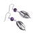 Amethyst dangle earrings, 'Cocoa Pods' - Handcrafted Amethyst and Sterling Silver Modern Earrings (image 2b) thumbail