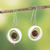 Carnelian dangle earrings, 'Oval Window' - Contemporary Free Trade Silver and Carnelian Earrings