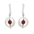 Carnelian dangle earrings, 'Oval Window' - Contemporary Free Trade Silver and Carnelian Earrings thumbail
