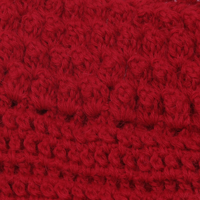 100% alpaca neck warmer, 'Jungle Rose' - Alpaca Neck Warmer Knitted and Croched by Hand