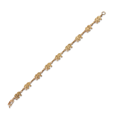 Vergoldetes Gliederarmband - Armband aus 18 Karat vergoldetem Sterlingsilber mit Elefantengliedern