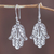 Sterling silver filigree dangle earrings, 'Hamsa Symbol' - Artisan Crafted Sterling Filigree Hamsa Symbol Earrings (image 2) thumbail