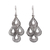 Sterling silver filigree chandelier earrings, 'Dark Raindrop Cascade' - Silver Filigree Artisan Chandelier Earrings thumbail