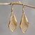 Gold vermeil filigree dangle earrings, 'Emerging' - Handcrafted Filigree Gold Vermeil Earrings thumbail