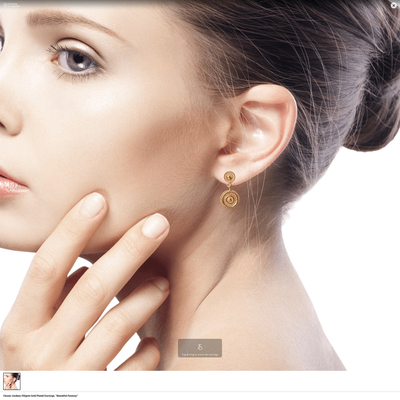 Gold plated filigree dangle earrings, 'Beautiful Fantasy' - Classic Andean Filigree Gold Plated Earrings