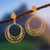 Gold plated filigree dangle earrings, 'Tondero Dancer' - Gold Plated Filigree Earrings Handcrafted in Peru thumbail