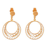 Gold plated filigree dangle earrings, 'Tondero Dancer' - Gold Plated Filigree Earrings Handcrafted in Peru